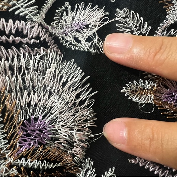 Magic S Black Floral Mesh Overlay Lace Whimsigoth Fairy Grunge Knee Length Skirt - Picture 6 of 11